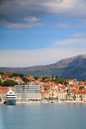 Historical city centre of Split, Croatia. Beautiful view of the promenade.の写真素材