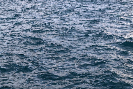 Bright blue sea surface, close-up.