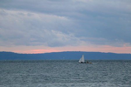 Sailing boat and beautiful sea landscape.の写真素材
