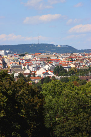 Aerial view of Vienna, capital of Austria. View from SchÃ¶nbrunn Palace.の写真素材