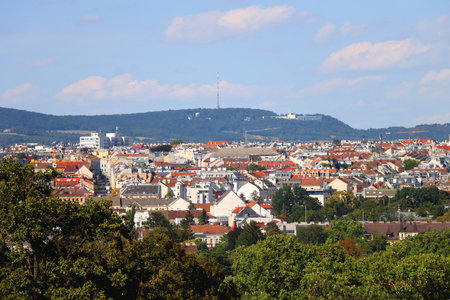 Aerial view of Vienna, capital of Austria. View from SchÃ¶nbrunn Palace.の写真素材