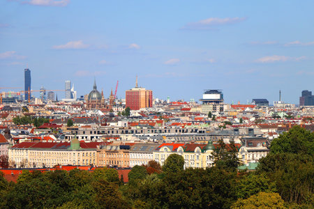 Aerial view of Vienna, capital of Austria. View from SchÃ¶nbrunn Palace.の写真素材