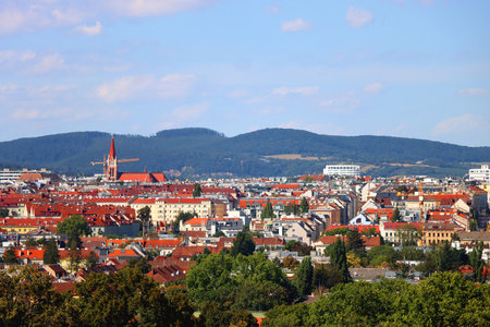Aerial view of Vienna, capital of Austria. View from SchÃ¶nbrunn Palace.の写真素材