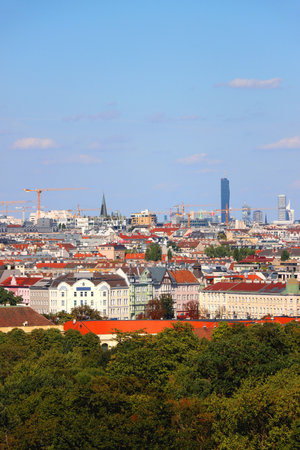 Aerial view of Vienna, capital of Austria. View from SchÃ¶nbrunn Palace.の写真素材