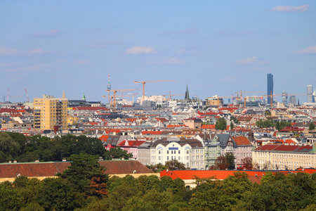 Aerial view of Vienna, capital of Austria. View from SchÃ¶nbrunn Palace.の写真素材