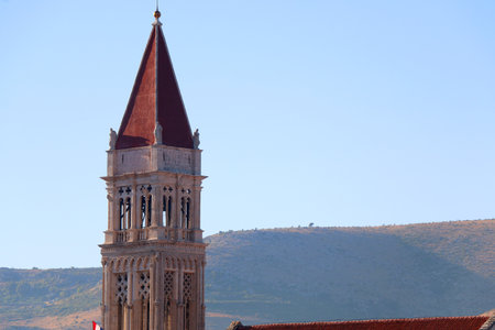 The Cathedral of St. Lawrence is a historical landmark in Trogir, Croatia. Trogir is popular travel location and UNESCO World Heritage Site.の写真素材