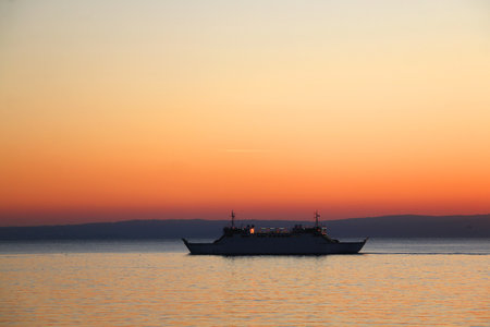 Beautiful sunset on the beach.の写真素材