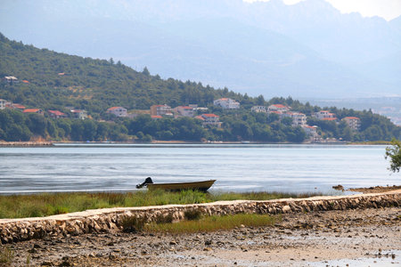 Beautiful beach in Posedarje, Croatia.の写真素材