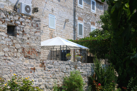 Traditional Mediterranean architecture in Sibenik, Croatia.の写真素材