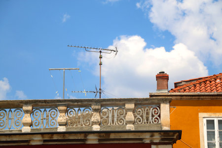 Traditional Mediterranean architecture in Sibenik, Croatia.の写真素材