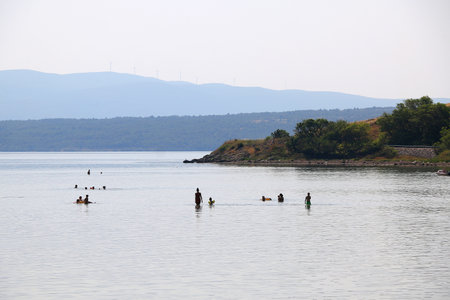 Beautiful Nekic beach in Posedarje, Croatia.の写真素材