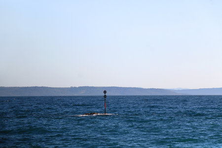 Beautiful beach in Podstrana, small coastal town near Split, Croatia.の写真素材