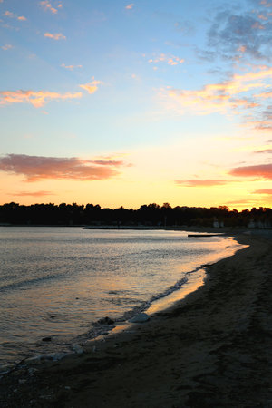 Beautiful beach in Podstrana, small coastal town near Split, Croatia.の写真素材