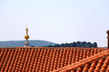 Traditional Mediterranean architecture in Sibenik, Croatia.の写真素材