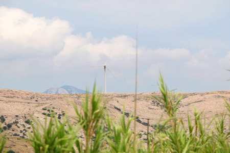 Saltwork and beautiful landscape on island Pag, Croatia.