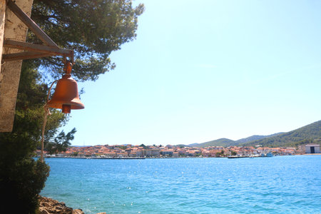 Beautiful beach in Vela Luka, on island Korcula, Croatia.の写真素材