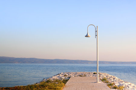 Beautiful beach in Podstrana, small coastal town near Split, Croatia.の写真素材