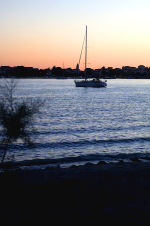 Beautiful beach in Podstrana, small coastal town near Split, Croatia.