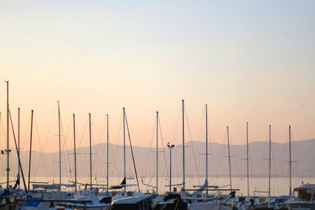 Beautiful sunset over the sea.の写真素材