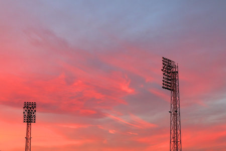 View of beautiful colorful sunset sky.の写真素材