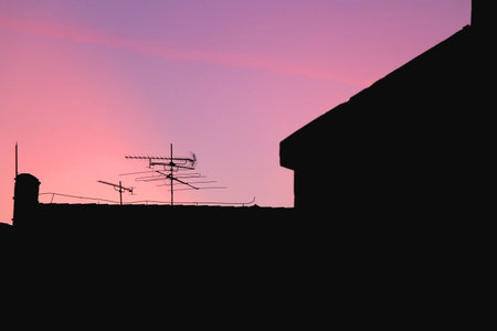 View of beautiful colorful sunset sky.の写真素材