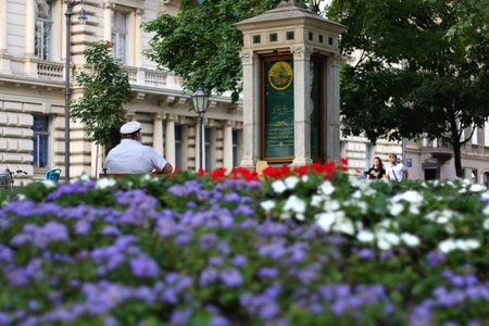 Zagreb, Croatia - June 15, 2019: Spring or summer in park Zrinjevac, in central Zagreb, Croatia. People are enjoying sunny day.のeditorial素材