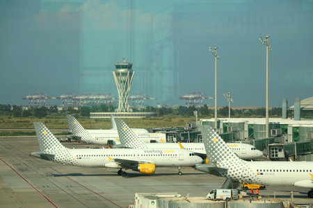 Barcelona, Spain - July 9, 2018: Josep Tarradellas Barcelona - El Prat Airport, airport in...