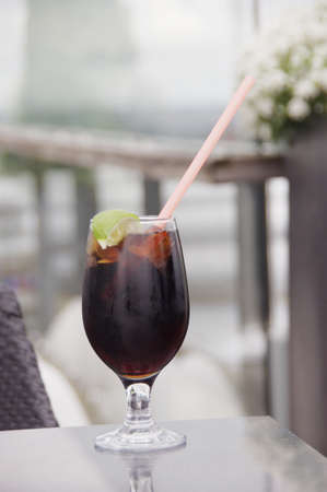 Glass of cocktail on the table 