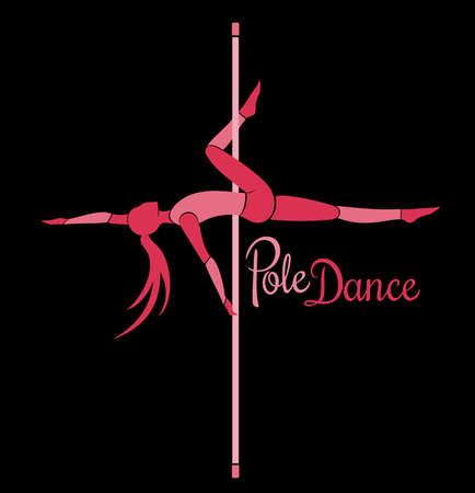 Pole dancer silhouetteのイラスト素材