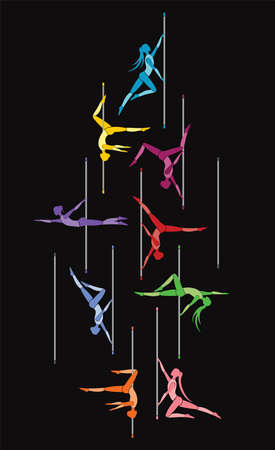 Pole dance setのイラスト素材