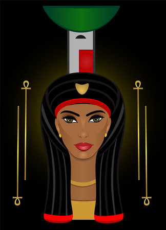 Egyptian Goddess of Darkness and Deathのイラスト素材