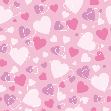 lovely hearts pattern on pink backgroundのイラスト素材