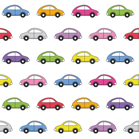 colorful cars pattern のイラスト素材