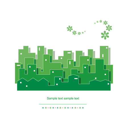 green ecology cityscape vector illustration のイラスト素材