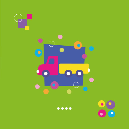 toy truck greeting cardのイラスト素材