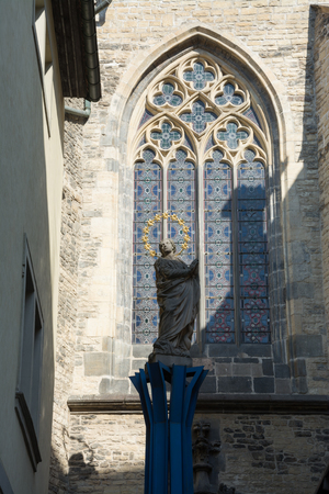 The Church of Our Lady Before Tyn, Old Town square, Prague, Czech Republic, side view, detailの写真素材