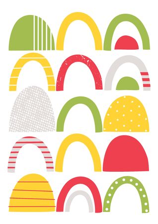 Simple abstract colors and shapes greeting card illustration isolated on white background &#xA;のイラスト素材