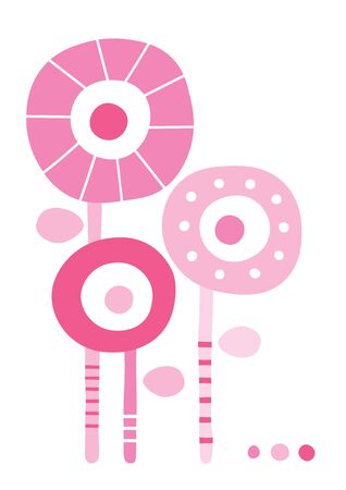 Simple flower greeting card illustration isolated on white backgroundのイラスト素材