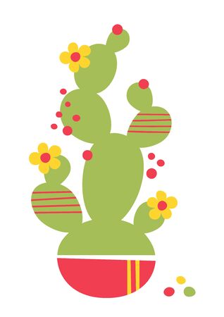 Cute cactus greeting card illustration isolated on white background のイラスト素材