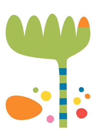 Simple flower greeting card illustration isolated on white background のイラスト素材