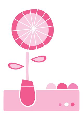 Simple flower greeting card illustration isolated on white background のイラスト素材