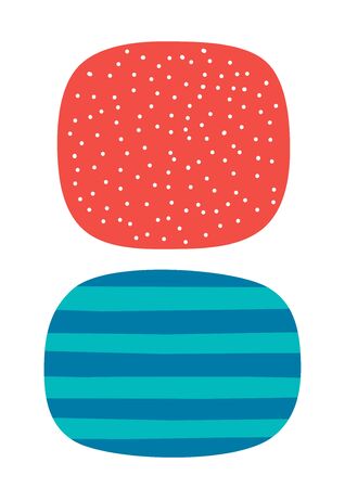 Simple abstract colors and shapes greeting card illustration isolated on white background のイラスト素材