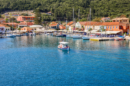 Fiskardo is a picturesque fishing village located on the northern most tip of Kefalonia island, Greeceのeditorial素材