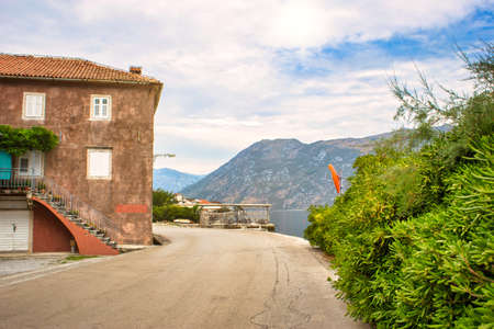 Beautiful bay of Kotor, Montenegro, Europe. Travel concept, background.のeditorial素材