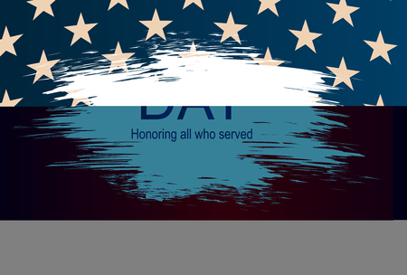 Creative vector illustration,poster or banner of happy veterans day with USA flag as a background.のイラスト素材
