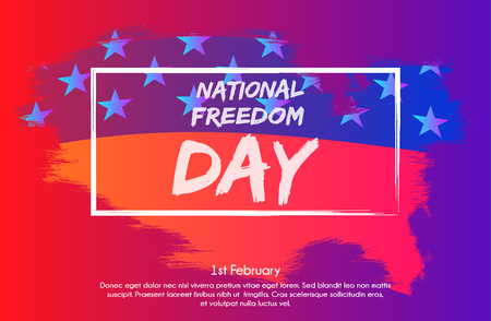 Creative illustration with trendy gradient effect, poster or banner of National Freedom Day.のイラスト素材