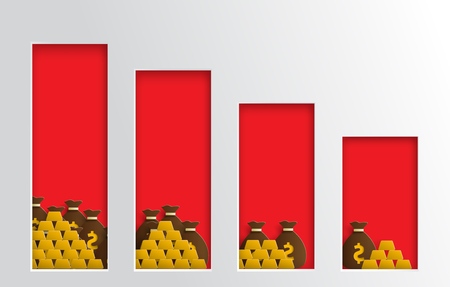 Decreasing graphs concept Vector illustration.のイラスト素材