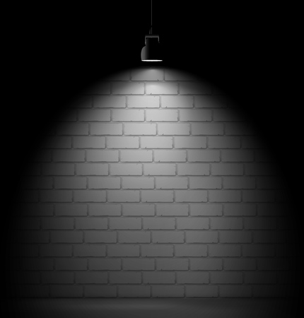 Brick wall background with light spot.のイラスト素材