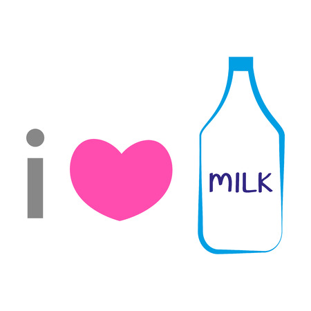 I love milk. Vector illustrationのイラスト素材