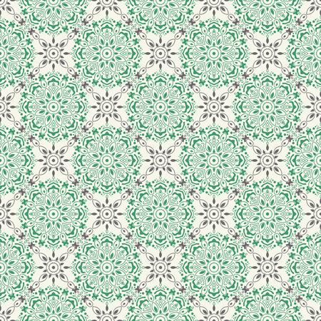 Indian pattern. Arabic, islamic, ethnic, oriental motifs. Mandala seamless pattern. Bohemian background. Print for fabric and paper. Vector illustrationのイラスト素材